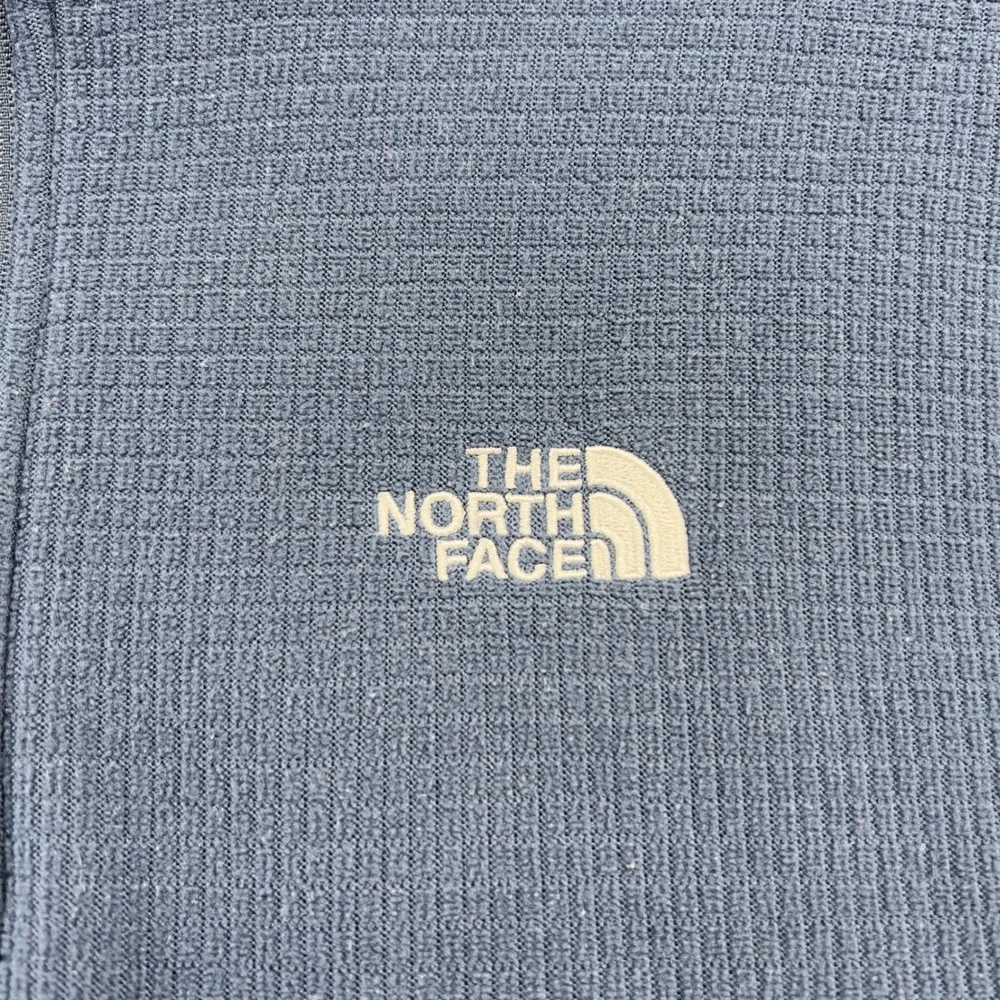 The North Face Mens Navy Blue Waffle Knit Quarter Zip Fleece Size Medium